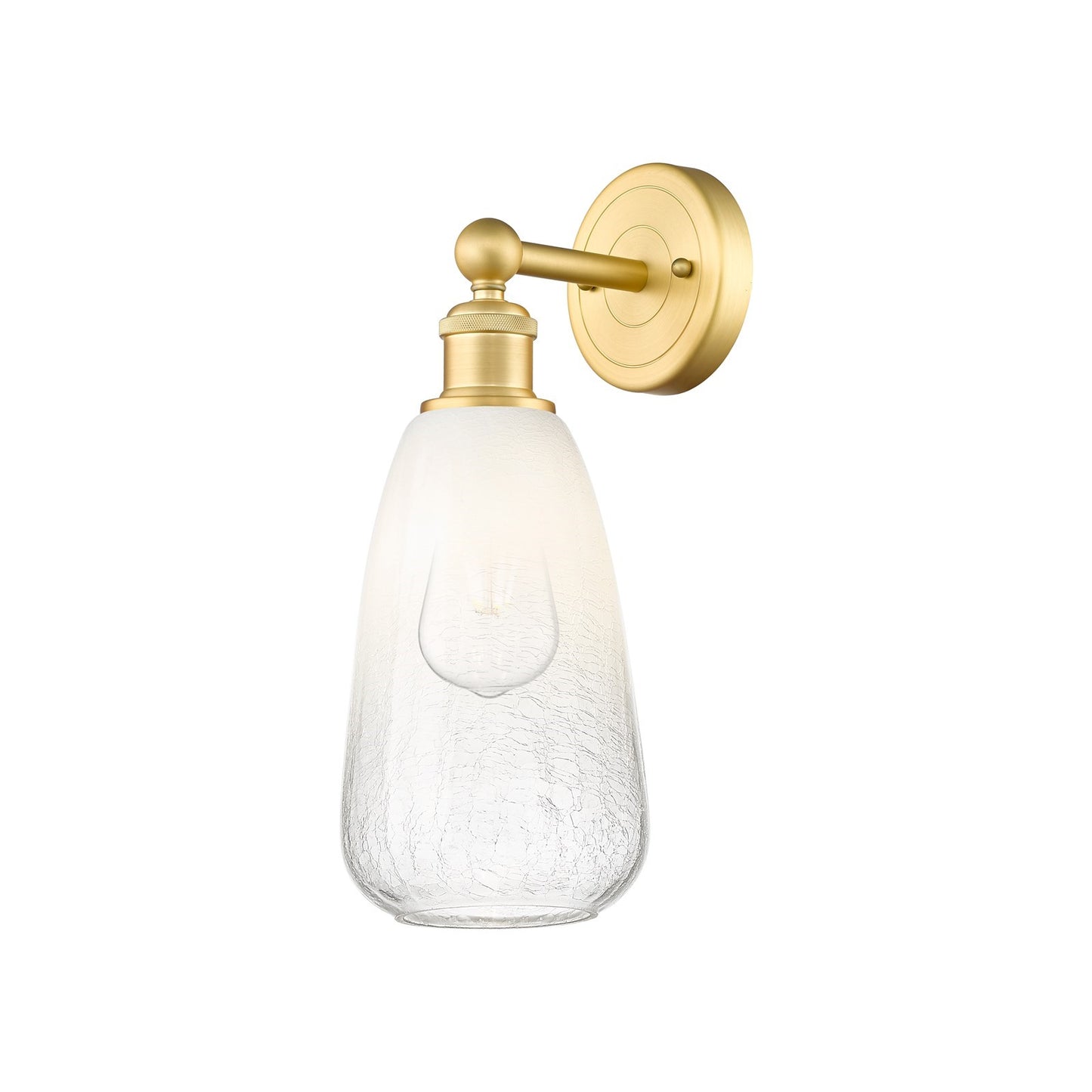 Innovations Brookhaven Almond 6in 1-Light Wall Sconce | Industrial Satin Gold Steel and Opal Glass | Damp-Rated Bathroom & | Model 616-1W-SG-G480-6OP