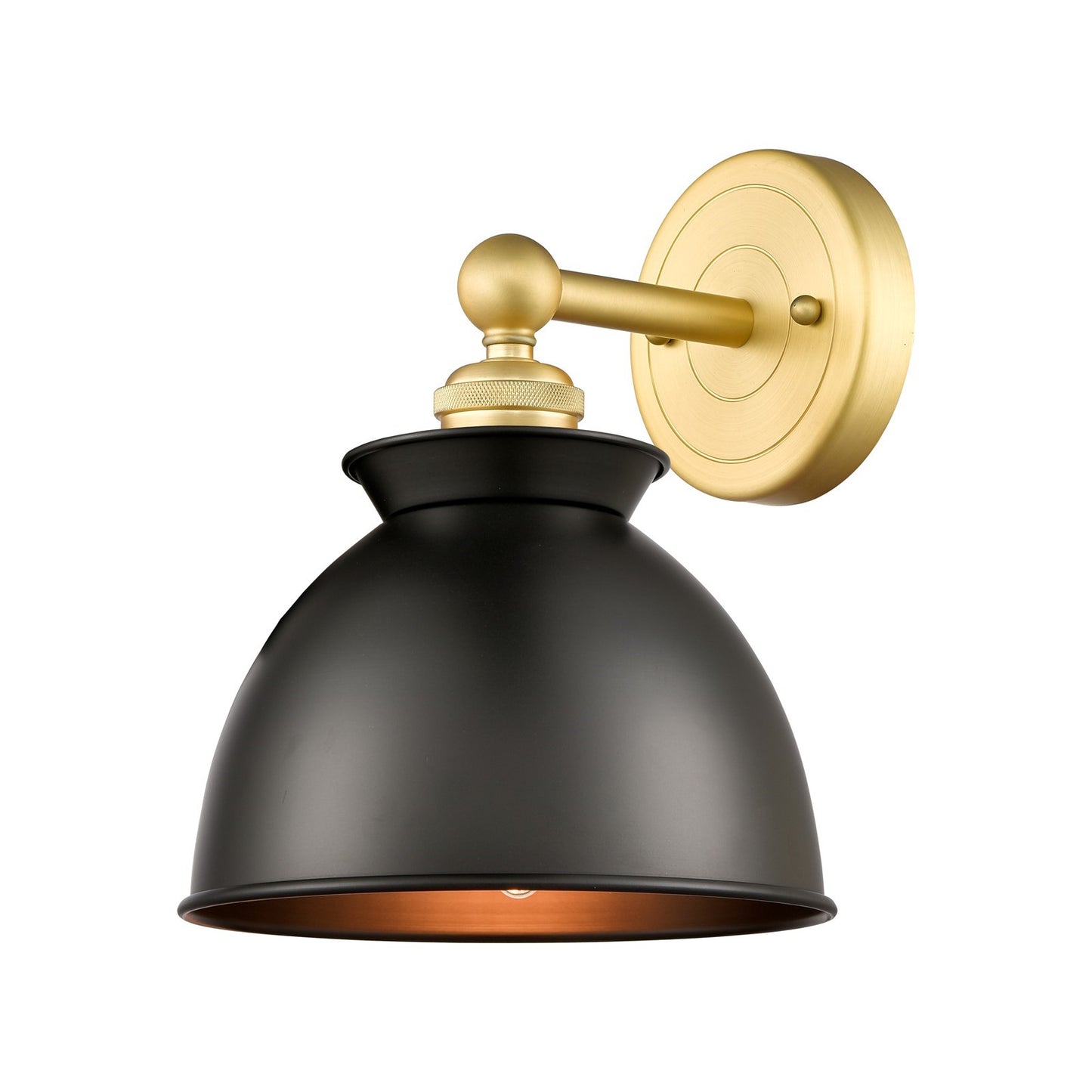 Innovations Adirondack 8.25in 1-Light Wall Sconce | Industrial Satin Gold and Matte Black Metal | Kitchen & Hallway Accent | 8.25 | Model 616-1W-SG-M14-BK