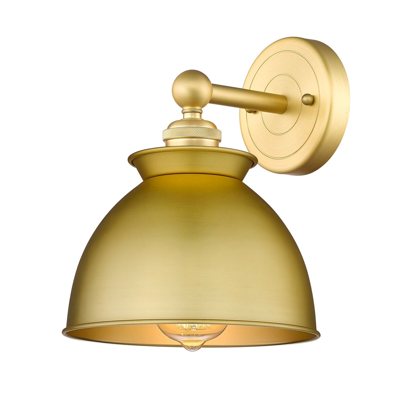 Innovations Adirondack 8.25in 1-Light Wall Sconce | Industrial Farmhouse Satin Gold Steel and Cast Brass with Satin Gold Metal | Model 616-1W-SG-M14-SG