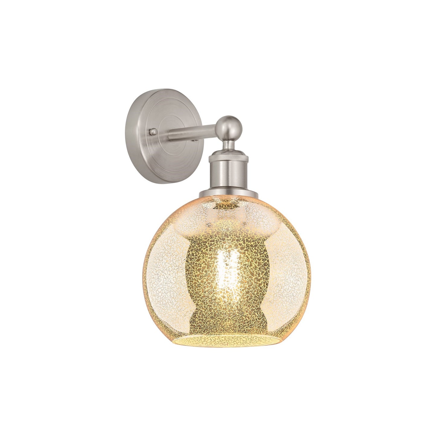 Innovations Athens 8in 1-Light Wall Sconce | Industrial Satin Nickel Steel and Mercury Glass | Bathroom & Hallway Accent | 8 x | Model 616-1W-SN-G128-8