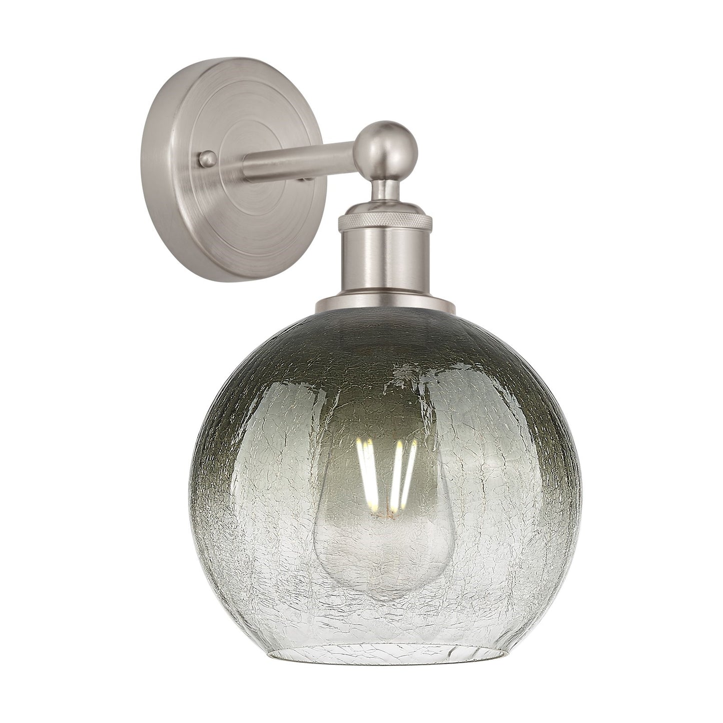 Innovations Brookhaven Globe 8in 1-Light Wall Sconce | Industrial Brushed Satin Nickel and Slate Glass | Damp Rated Hallway & | Model 616-1W-SN-G483-8SL