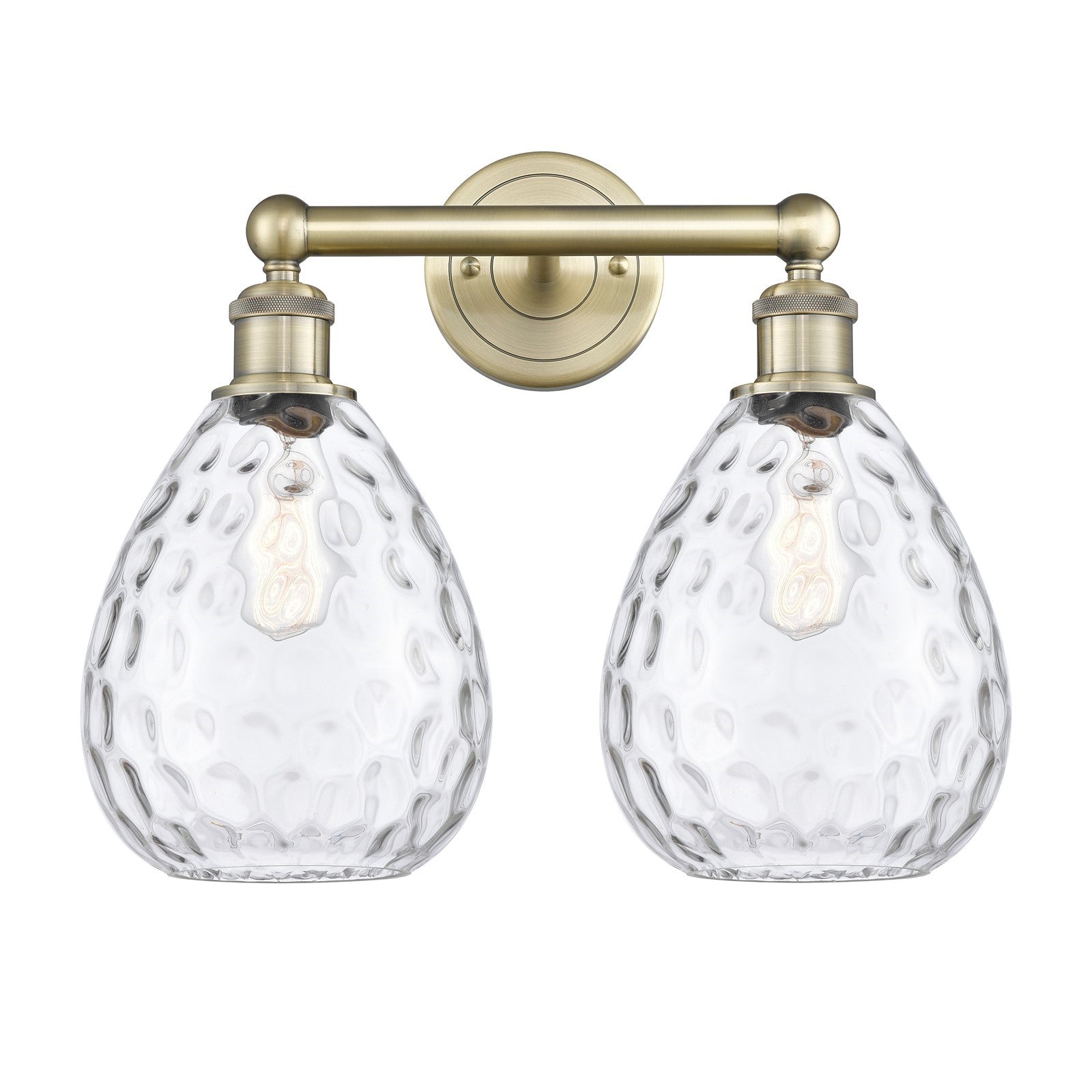 Innovations Waverly 17in 2-Light Bath Vanity Light | Industrial Antique Brass and Clear Glass | Bathroom Vanity | 17 x 14.25 x 8.5 | Model 616-2W-AB-G372