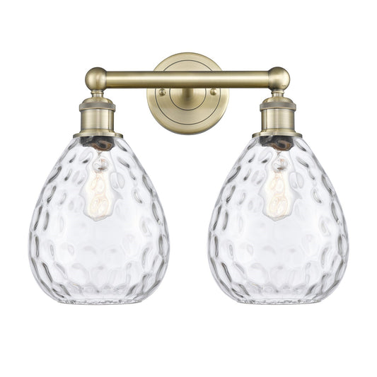 Innovations Waverly 17in 2-Light Bath Vanity Light | Industrial Antique Brass and Clear Glass | Bathroom Vanity | 17 x 14.25 x 8.5 | Model 616-2W-AB-G372
