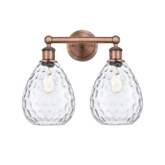 Innovations Waverly 17in 2-Light Bath Vanity Light | Industrial Antique Copper Steel and Clear Glass | Damp-Rated Bathroom Vanity | Model 616-2W-AC-G372