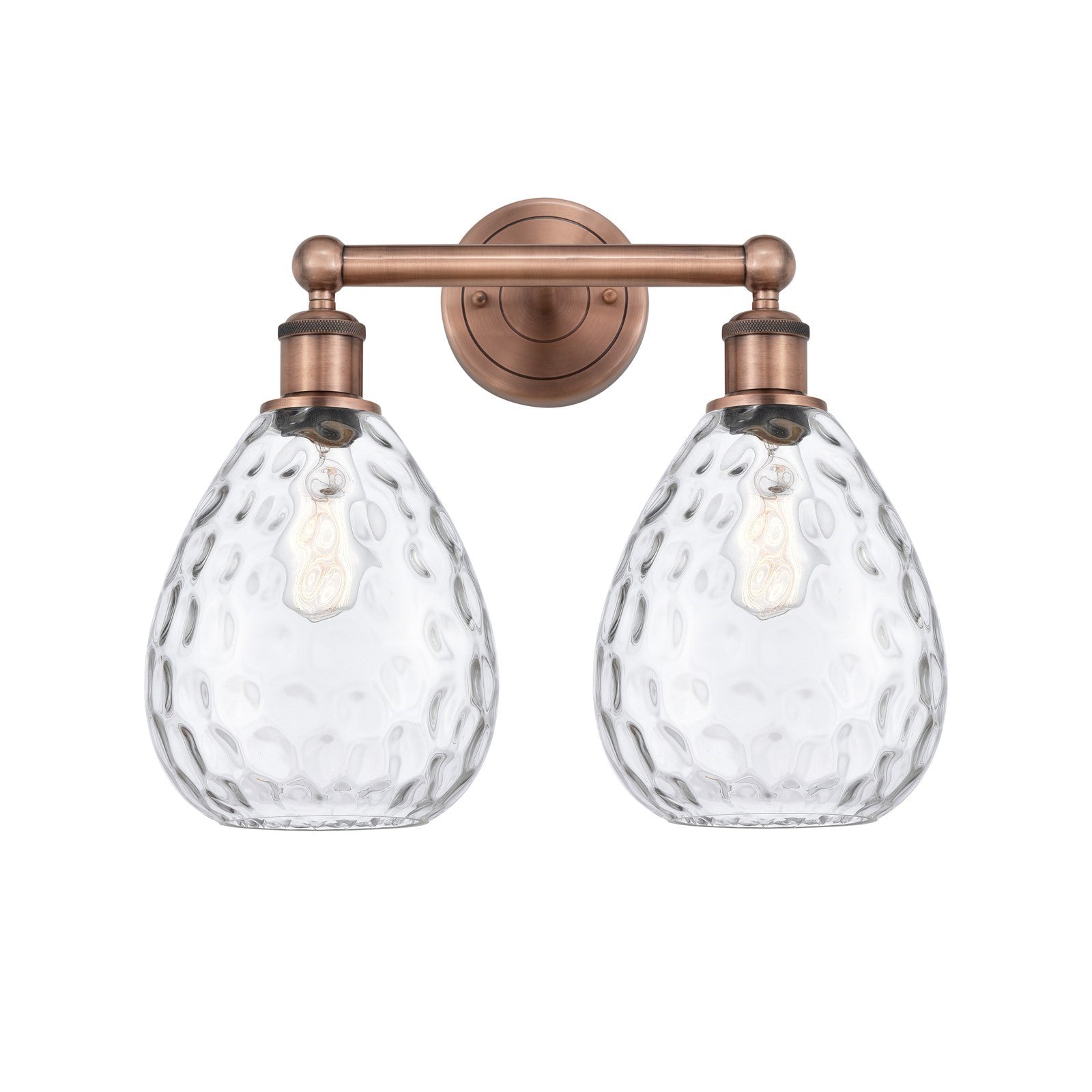 Innovations Waverly 17in 2-Light Bath Vanity Light | Industrial Antique Copper Steel and Clear Glass | Damp-Rated Bathroom Vanity | Model 616-2W-AC-G372