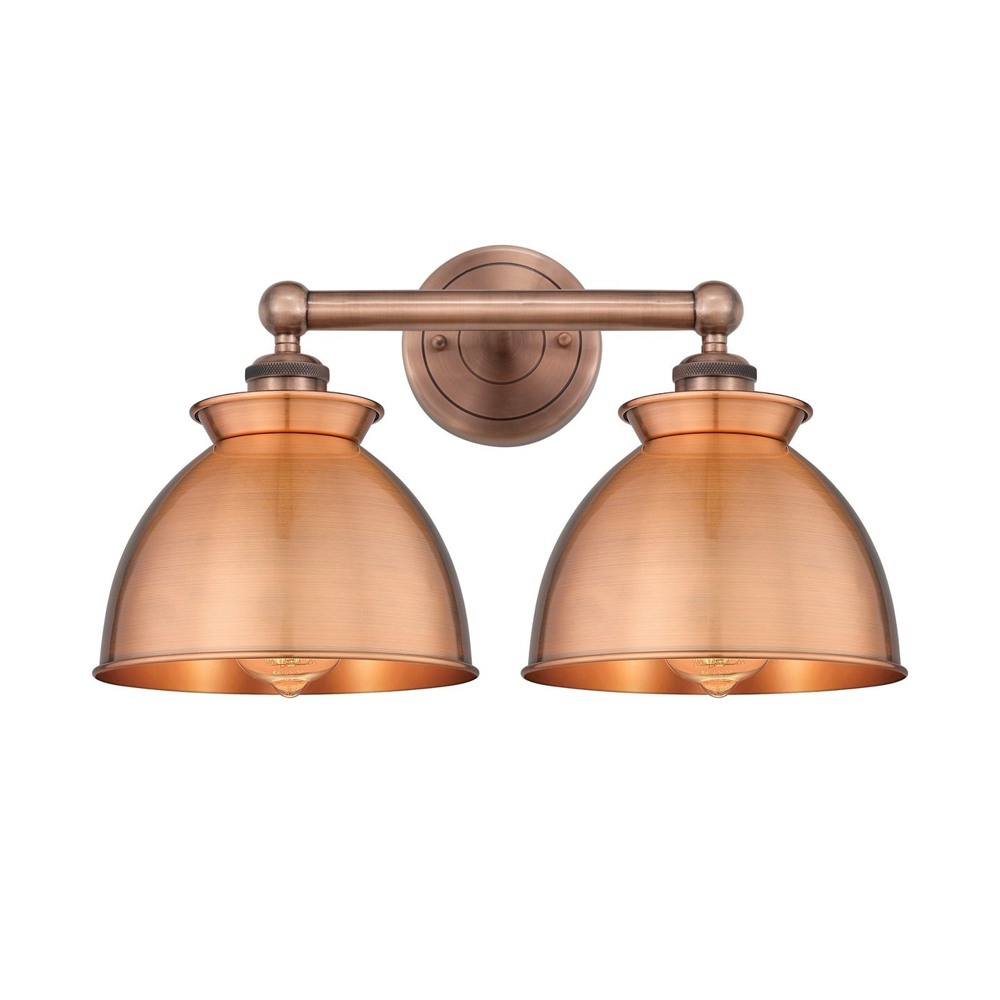 Innovations Adirondack 17in 2-Light Bath Vanity | Industrial Farmhouse Antique Copper Steel and Cast Brass with Antique Copper | Model 616-2W-AC-M14-AC