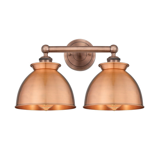 Innovations Adirondack 17in 2-Light Bath Vanity | Industrial Farmhouse Antique Copper Steel and Cast Brass with Antique Copper | Model 616-2W-AC-M14-AC