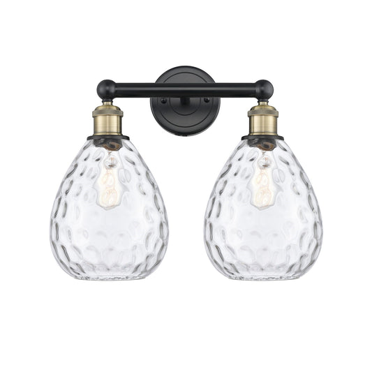 Innovations Waverly 17in 2-Light Bath Vanity Light | Industrial Black Antique Brass and Clear Glass | Bathroom Vanity | 17 x 14.25 | Model 616-2W-BAB-G372