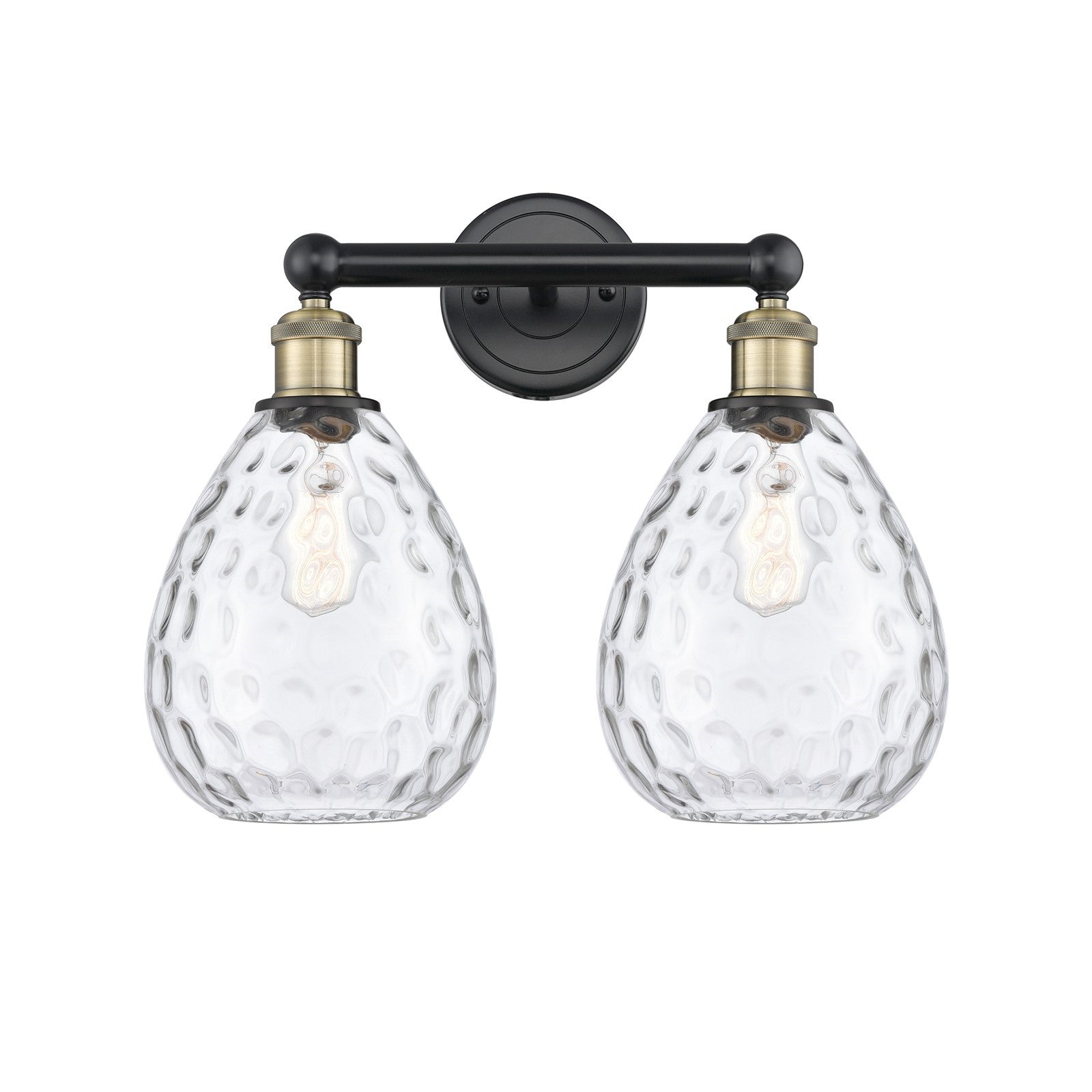 Innovations Waverly 17in 2-Light Bath Vanity Light | Industrial Black Antique Brass and Clear Glass | Bathroom Vanity | 17 x 14.25 | Model 616-2W-BAB-G372