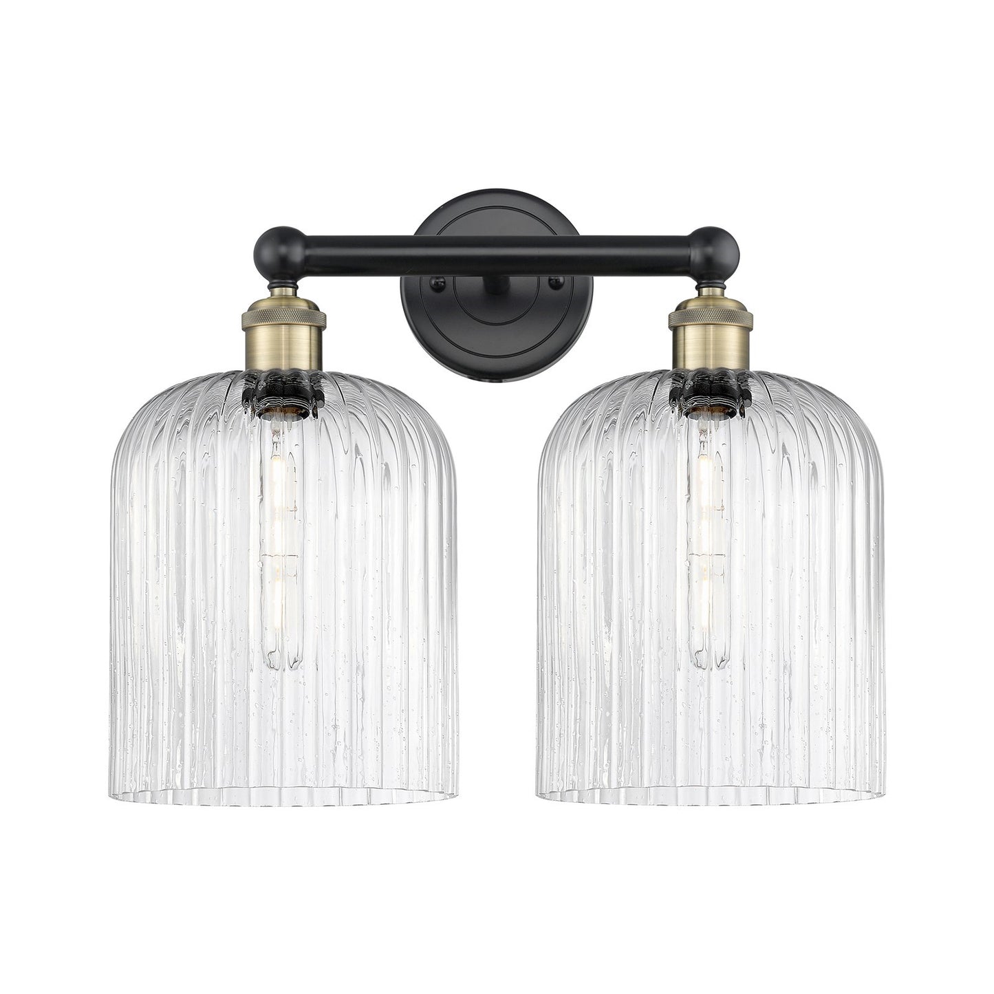 Innovations Bridal Veil 14in 2-Light Bath Vanity Light | Art Nouveau Black Antique Brass and Seedy Glass | Damp Rated | Model 616-2W-BAB-G559-8SDY