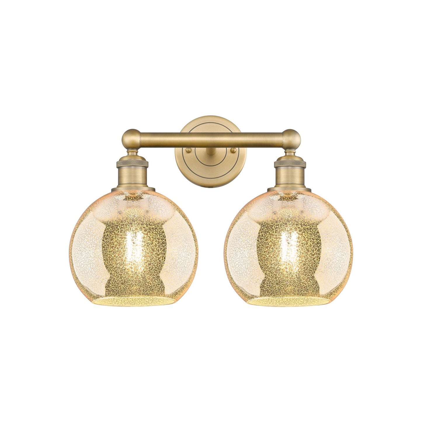 Innovations Athens 17in 2-Light Bath Vanity Light | Industrial Brushed Brass and Mercury Glass | Bathroom Vanity | 17 x 12.25 x | Model 616-2W-BB-G128-8
