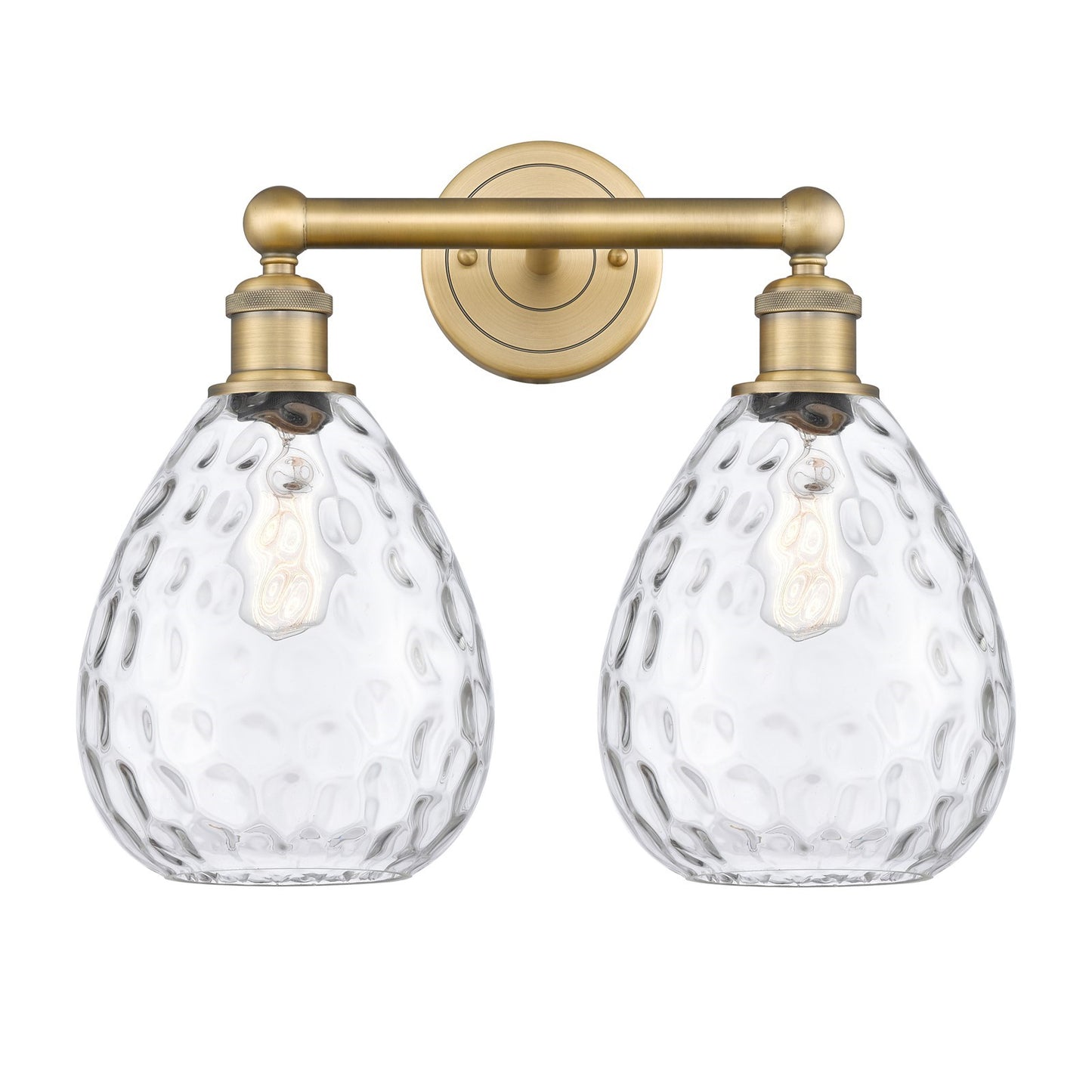 Innovations Waverly 17in 2-Light Bath Vanity Light | Brushed Brass Steel and Clear Glass | Bathroom Vanity & Powder Room | 17 x | Model 616-2W-BB-G372