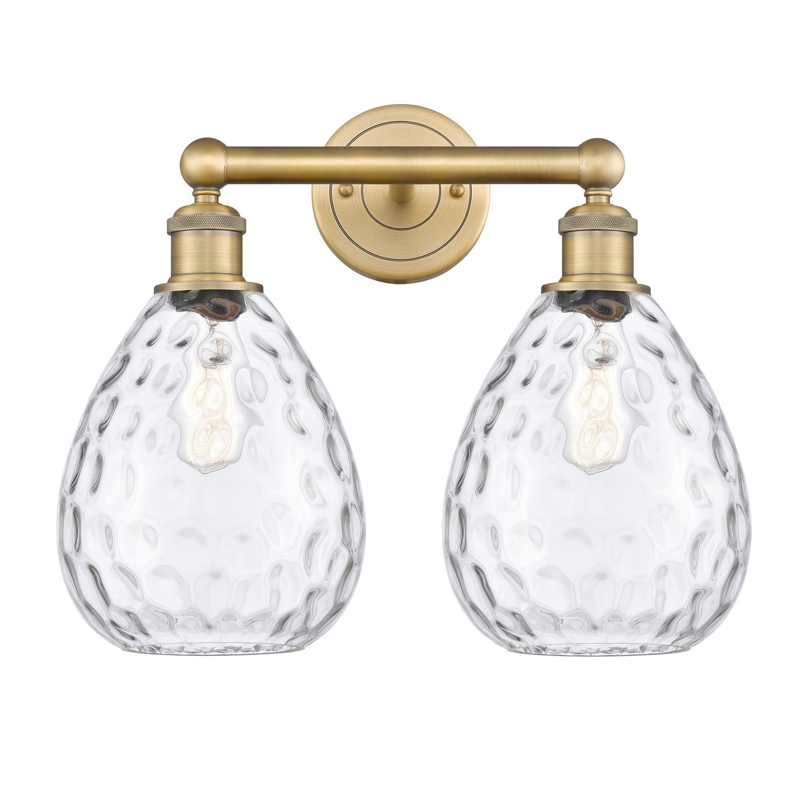 Innovations Waverly 17in 2-Light Bath Vanity Light | Brushed Brass Steel and Clear Glass | Bathroom Vanity & Powder Room | 17 x | Model 616-2W-BB-G372
