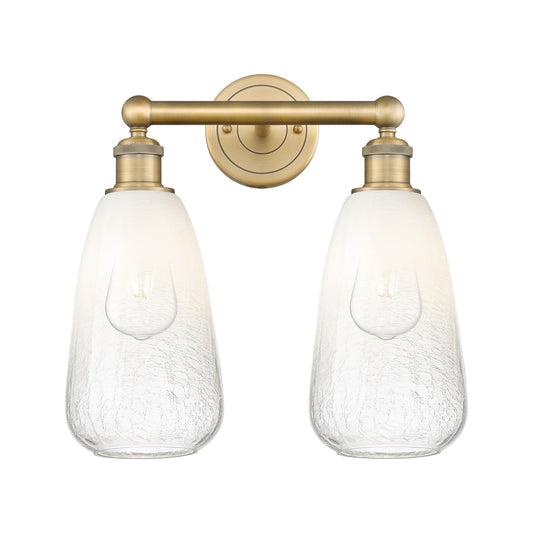Innovations Brookhaven Almond 15in 2-Light Bath Vanity | Industrial Brushed Brass and Opal Glass | Bathroom Vanity | 15 x 15.25 | Model 616-2W-BB-G480-6OP