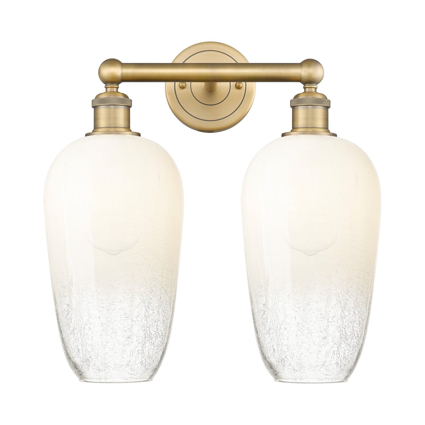 Innovations Brookhaven Flute 16in 2-Light Bath Vanity | Industrial Brushed Brass Steel and Opal Glass | Bathroom Vanity Light | Model 616-2W-BB-G484-7OP