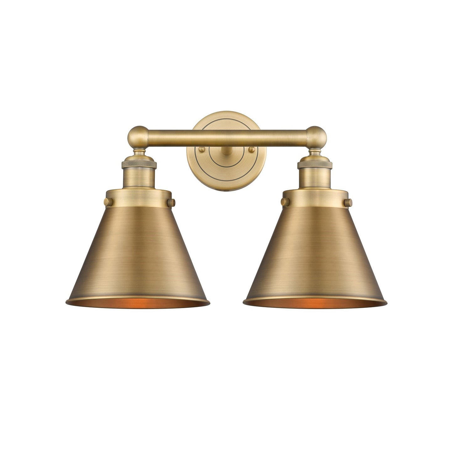 Innovations Appalachian 17in 2-Light Bath Vanity | Traditional Industrial Brushed Brass Steel and Cast Brass Metal Shade | Model 616-2W-BB-M13-BB