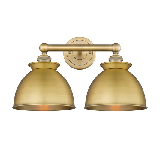 Innovations Adirondack 17in 2-Light Bath Vanity | Industrial Farmhouse Brushed Brass Steel and Metal Shade | Bathroom Vanity & | Model 616-2W-BB-M14-BB