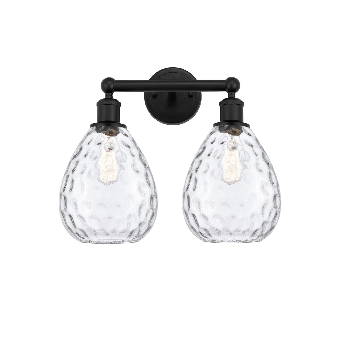Innovations Waverly 17in 2-Light Bath Vanity Light | Industrial Matte Black Steel and Clear Glass | Bathroom Vanity | 17 x 14.25 x | Model 616-2W-BK-G372