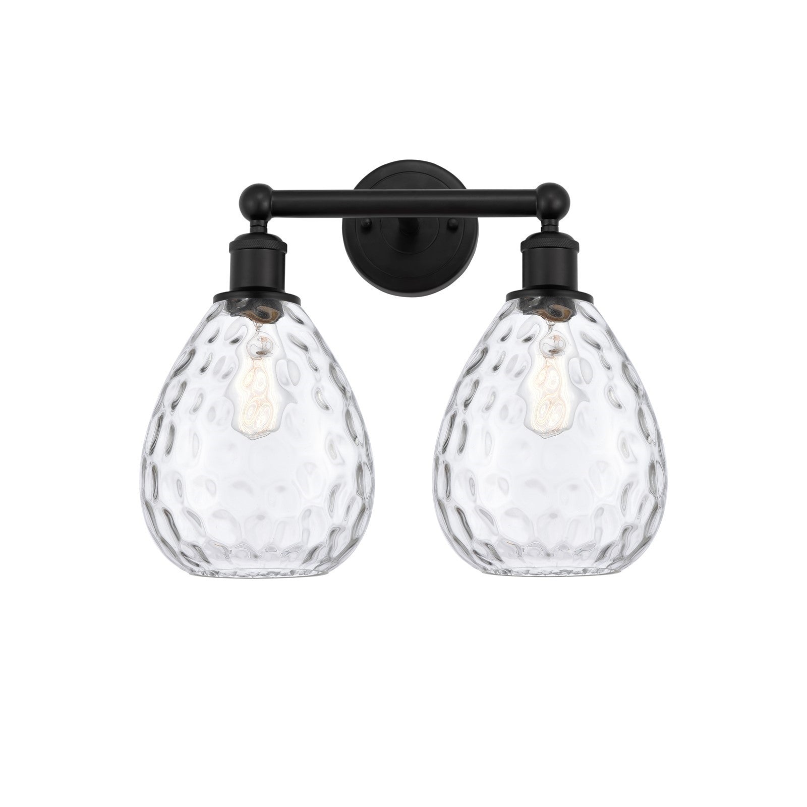 Innovations Waverly 17in 2-Light Bath Vanity Light | Industrial Matte Black Steel and Clear Glass | Bathroom Vanity | 17 x 14.25 x | Model 616-2W-BK-G372