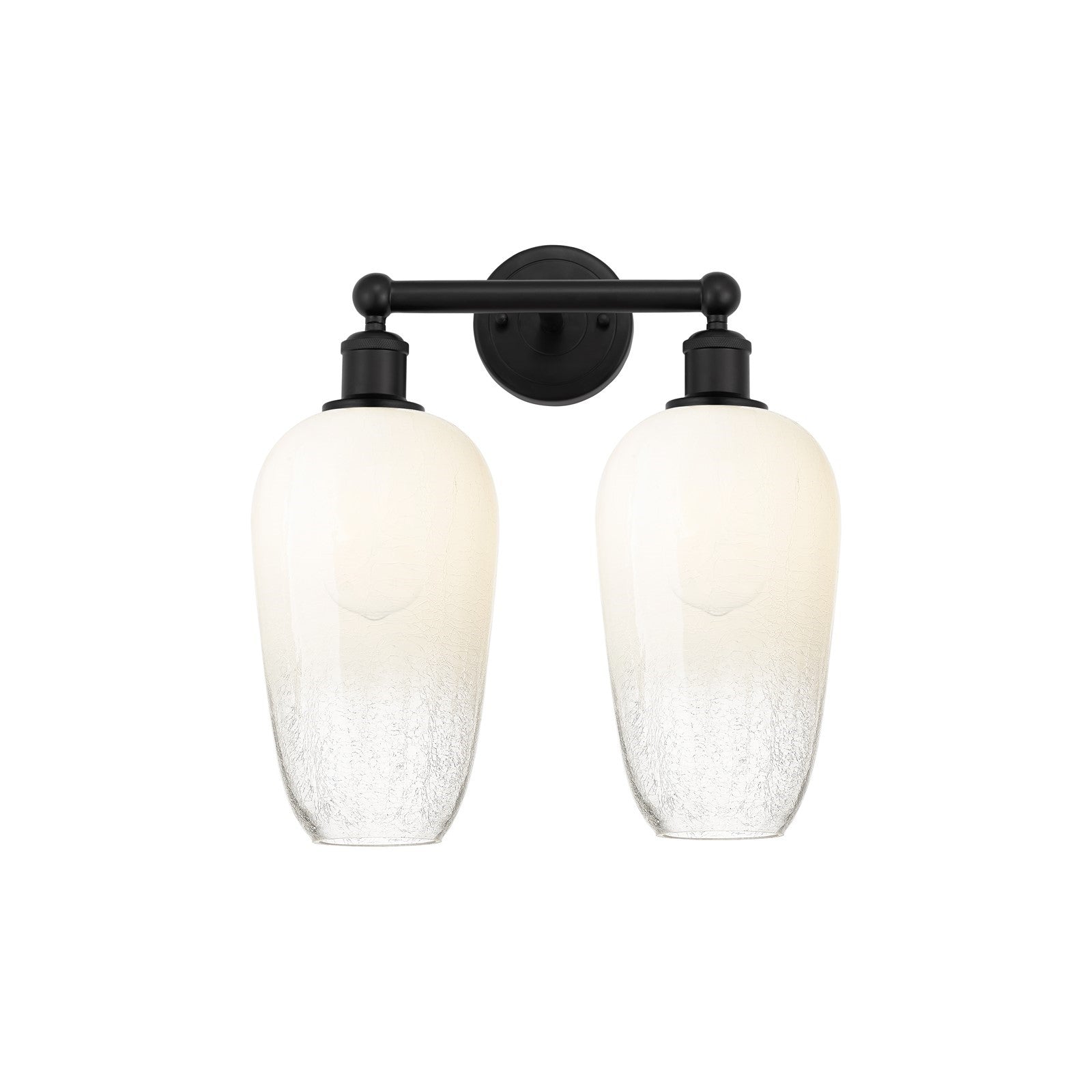 Innovations Brookhaven Flute 16in 2-Light Bath Vanity | Industrial Modern Matte Black Steel and Opal Glass | Bathroom Vanity | Model 616-2W-BK-G484-7OP