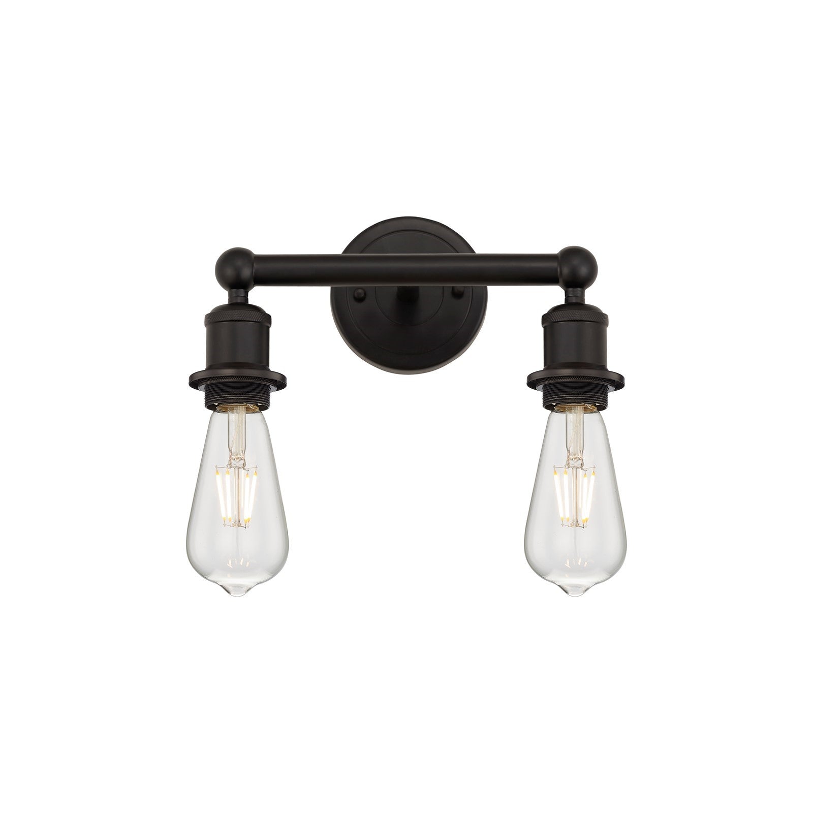 Innovations Edison 2-Light 12.38in Bath Vanity Light | Industrial Oil Rubbed Bronze Steel and Cast Brass | Bathroom Vanity & Powder Room | Model 616-2W-OB