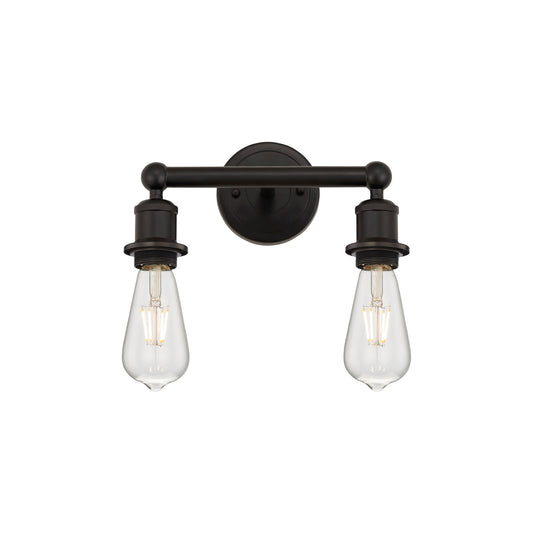 Innovations Edison 2-Light 12.38in Bath Vanity Light | Industrial Oil Rubbed Bronze Steel and Cast Brass | Bathroom Vanity & Powder Room | Model 616-2W-OB