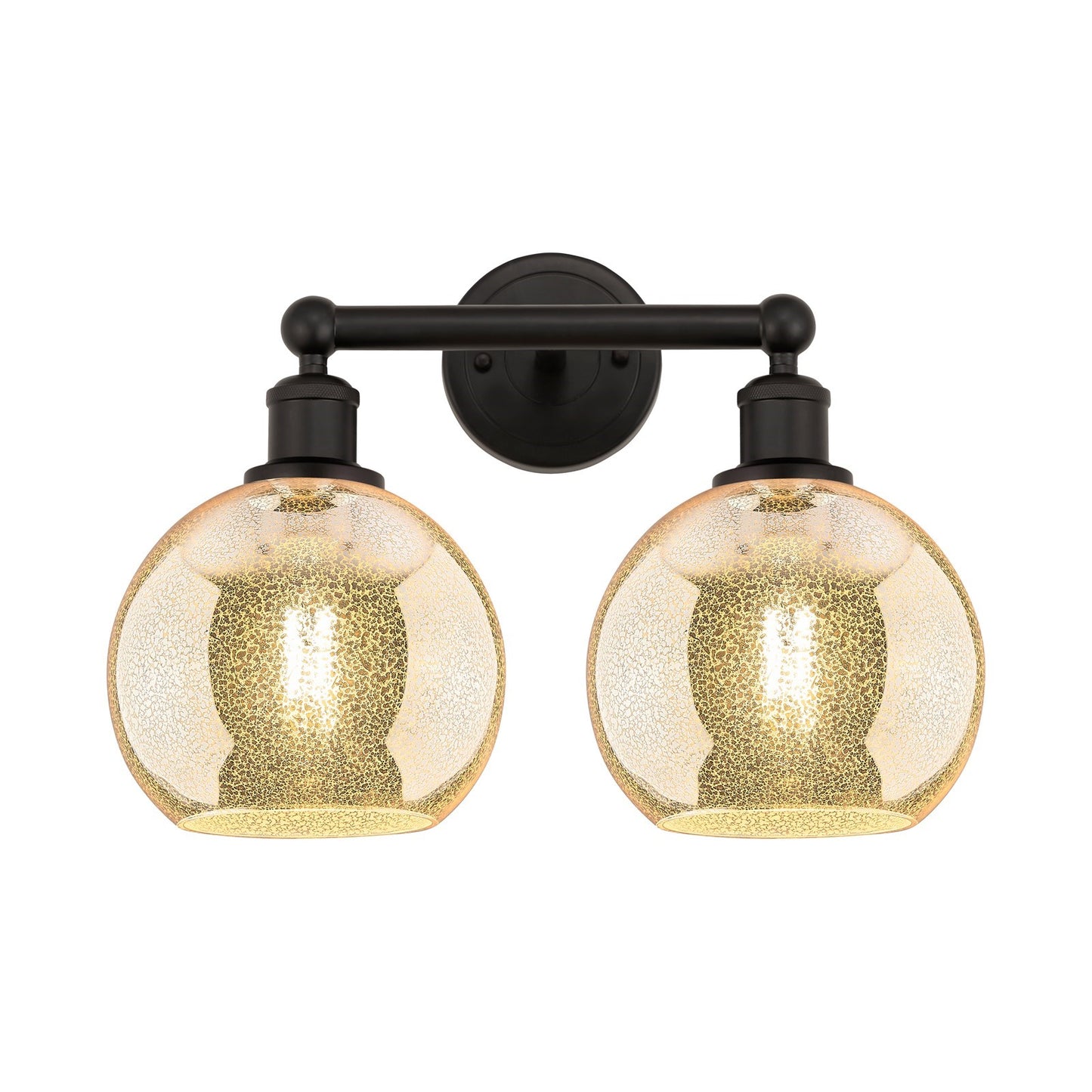 Innovations Athens 17in 2-Light Bath Vanity Light | Industrial Oil Rubbed Bronze Steel and Mercury Glass | Bathroom Vanity & | Model 616-2W-OB-G128-8