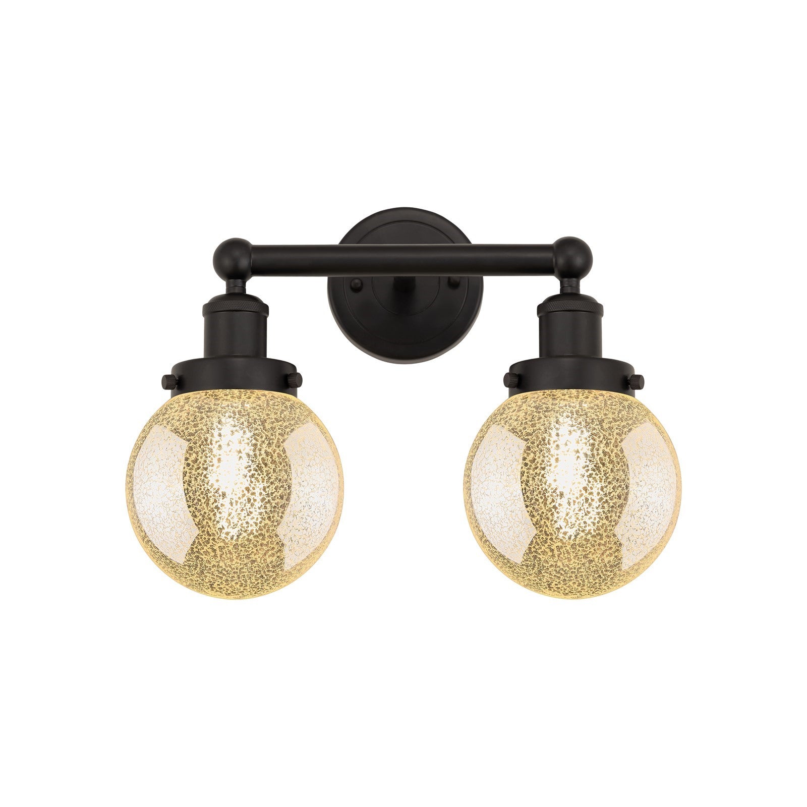 Innovations Beacon 15in 2-Light Bath Vanity Light | Industrial Oil Rubbed Bronze Steel and Mercury Glass | Bathroom Vanity | 15 x | Model 616-2W-OB-G208-6