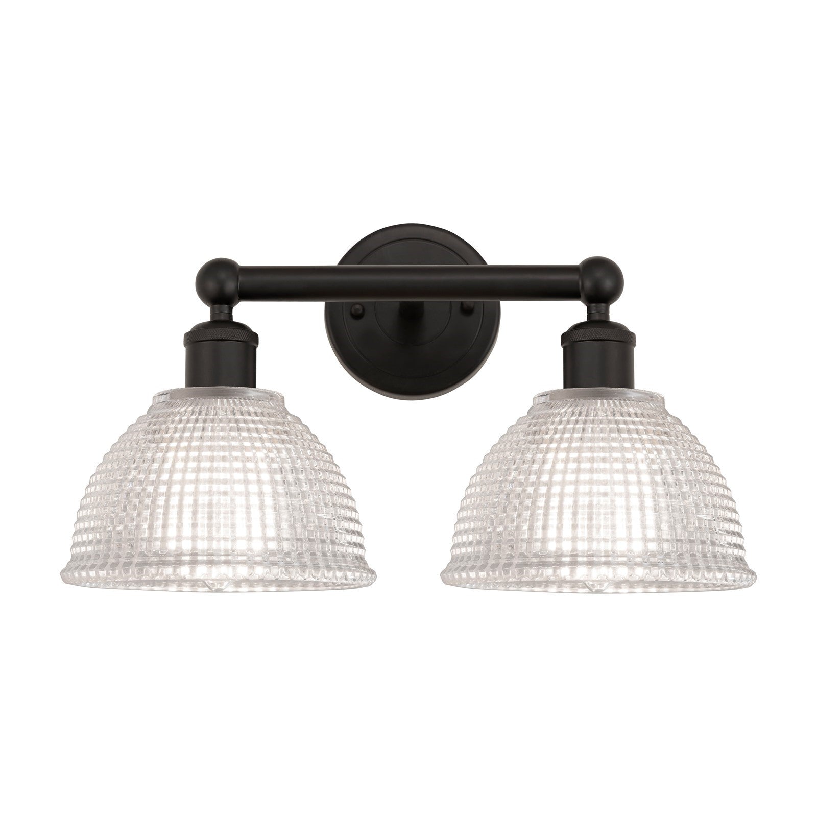 Innovations Arietta 17in 2-Light Bath Vanity Light | Industrial Oil Rubbed Bronze Steel and Clear Glass | Bathroom Vanity | 17 x | Model 616-2W-OB-G422
