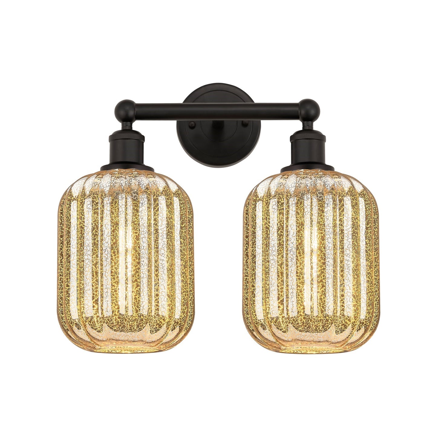 Innovations Preston Cylinder 16in 2-Light Bath Vanity Light | Industrial Oil Rubbed Bronze Steel and Mercury Glass | Bathroom & | Model 616-2W-OB-G460-7ME