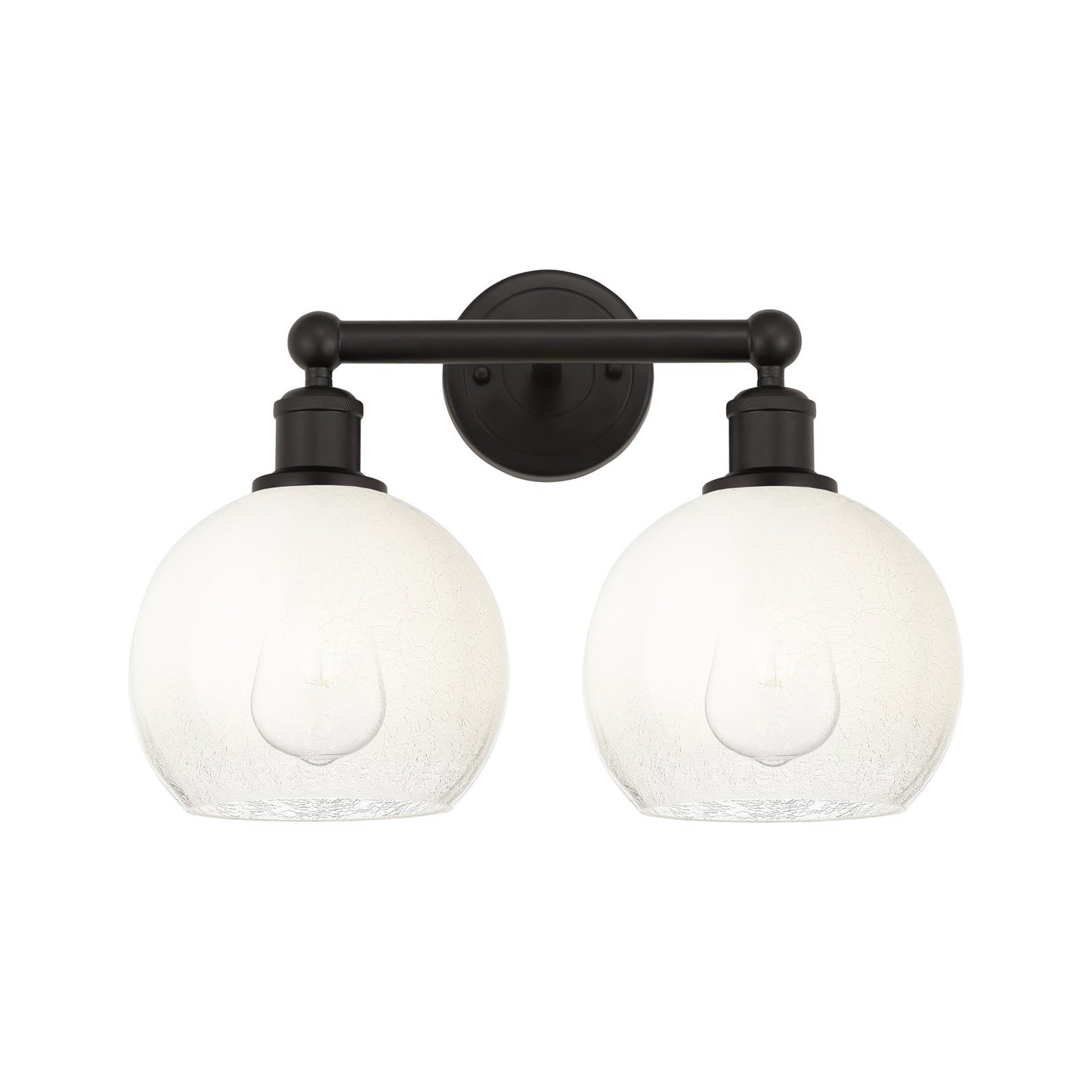 Innovations Brookhaven Globe 17in 2-Light Bath Vanity | Industrial Oil Rubbed Bronze Steel and Opal Glass | Bathroom & Powder | Model 616-2W-OB-G483-8OP