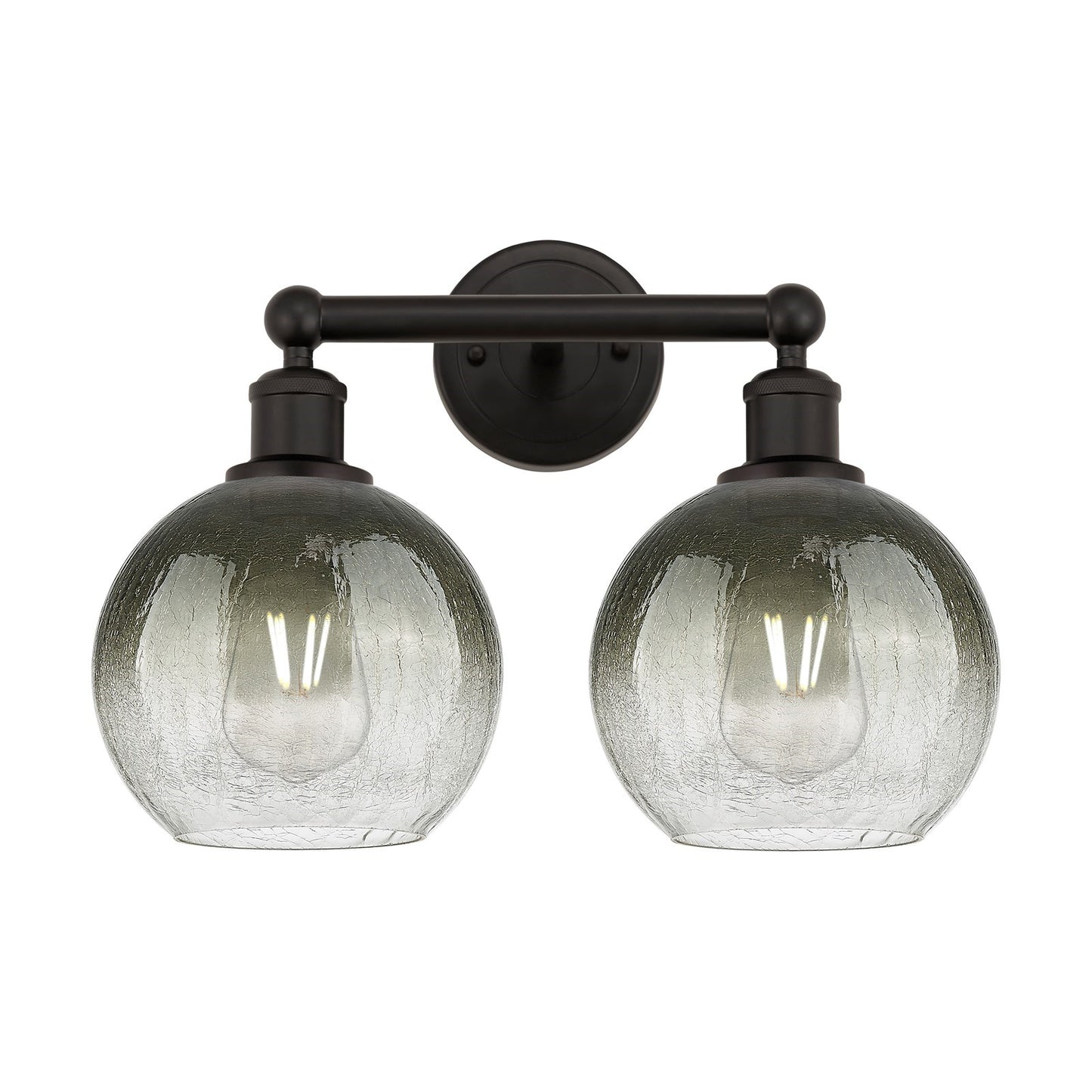 Innovations Brookhaven Globe 17in 2-Light Bath Vanity | Industrial Oil Rubbed Bronze and Slate Glass | Bathroom Vanity Light | Model 616-2W-OB-G483-8SL