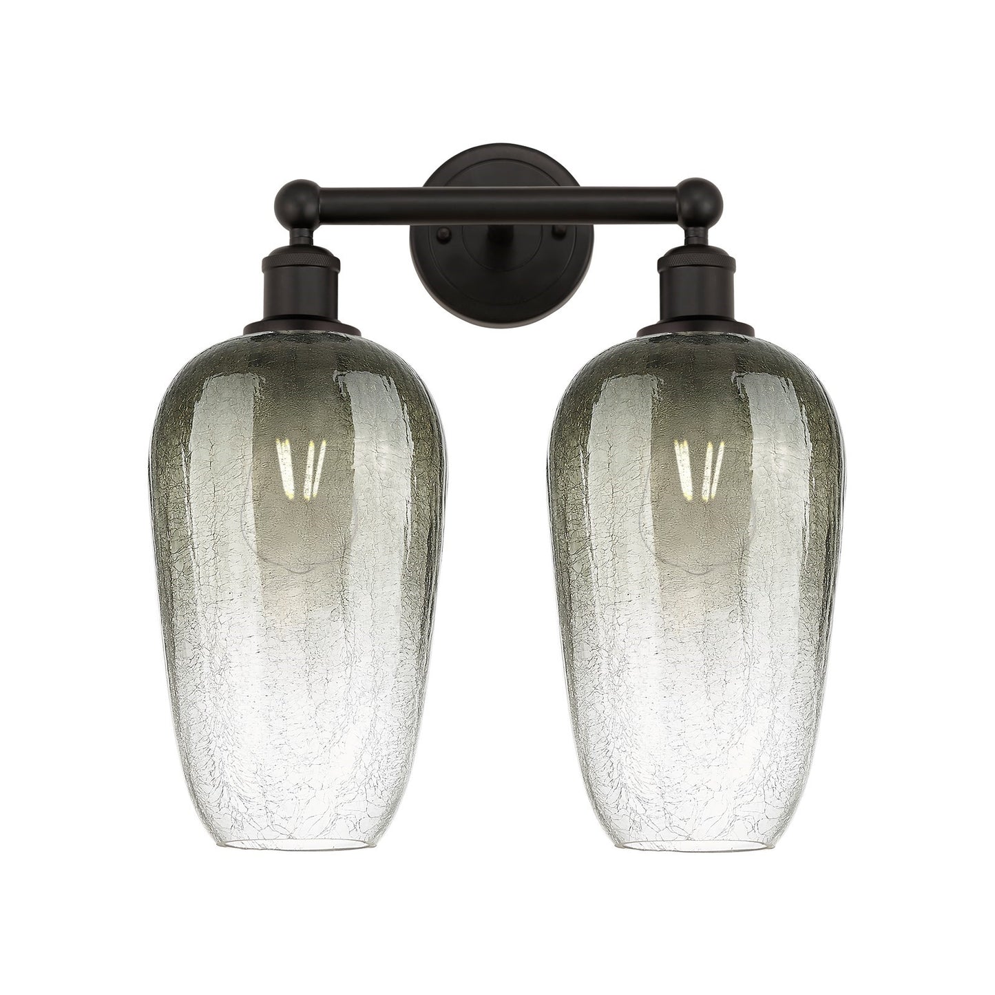 Innovations Brookhaven Flute 16in 2-Light Bath Vanity Light | Industrial Oil Rubbed Bronze Steel and Slate Glass | Bathroom | Model 616-2W-OB-G484-7SL