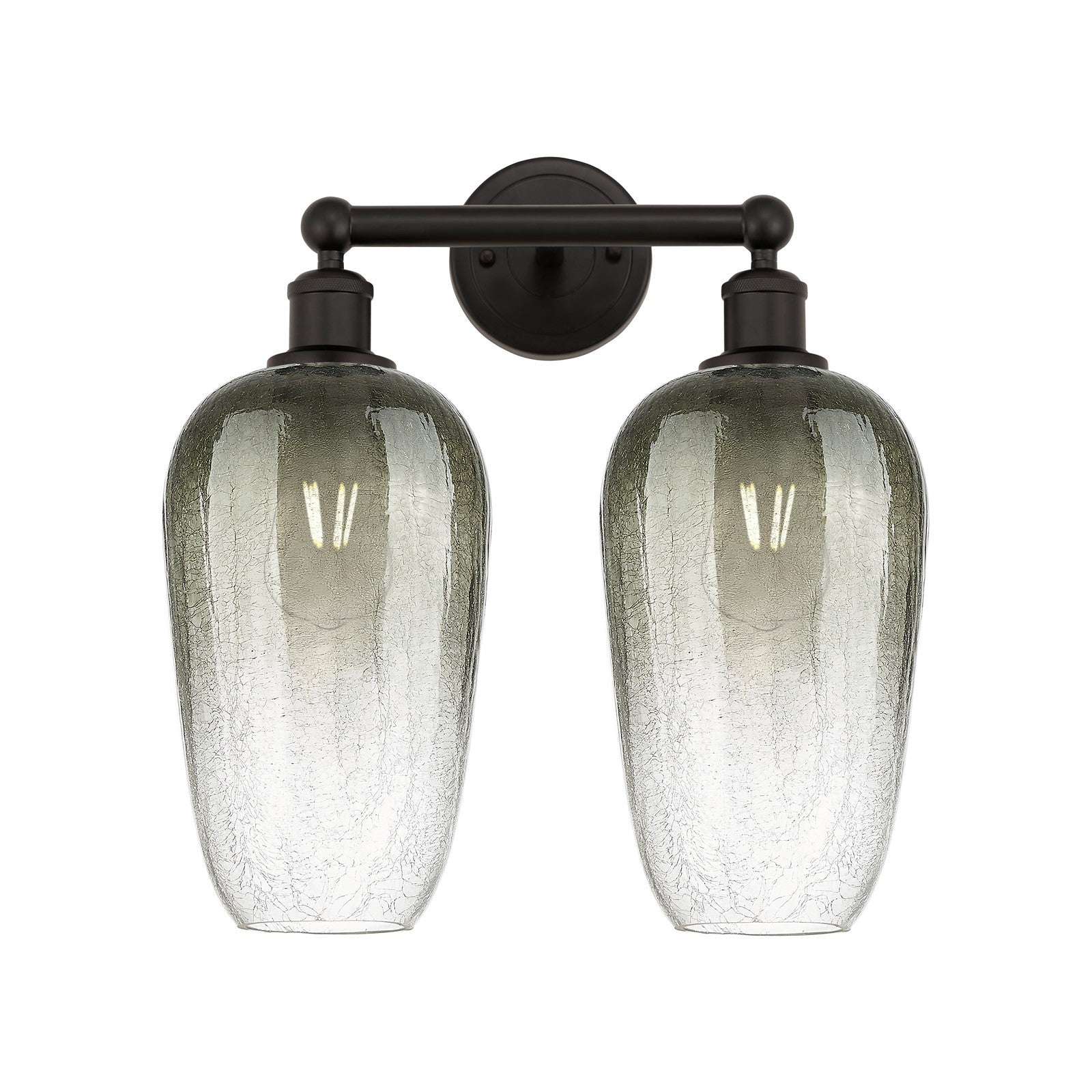 Innovations Brookhaven Flute 16in 2-Light Bath Vanity Light | Industrial Oil Rubbed Bronze Steel and Slate Glass | Bathroom | Model 616-2W-OB-G484-7SL