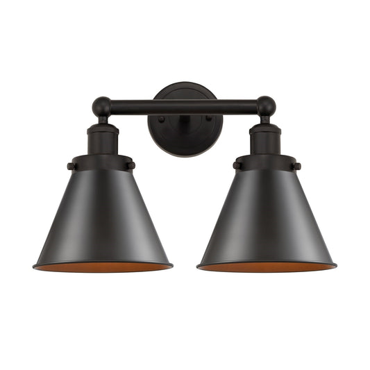 Innovations Appalachian 17in 2-Light Bath Vanity | Traditional Industrial Oil Rubbed Bronze Steel and Cast Brass with Cone Metal | Model 616-2W-OB-M13-OB