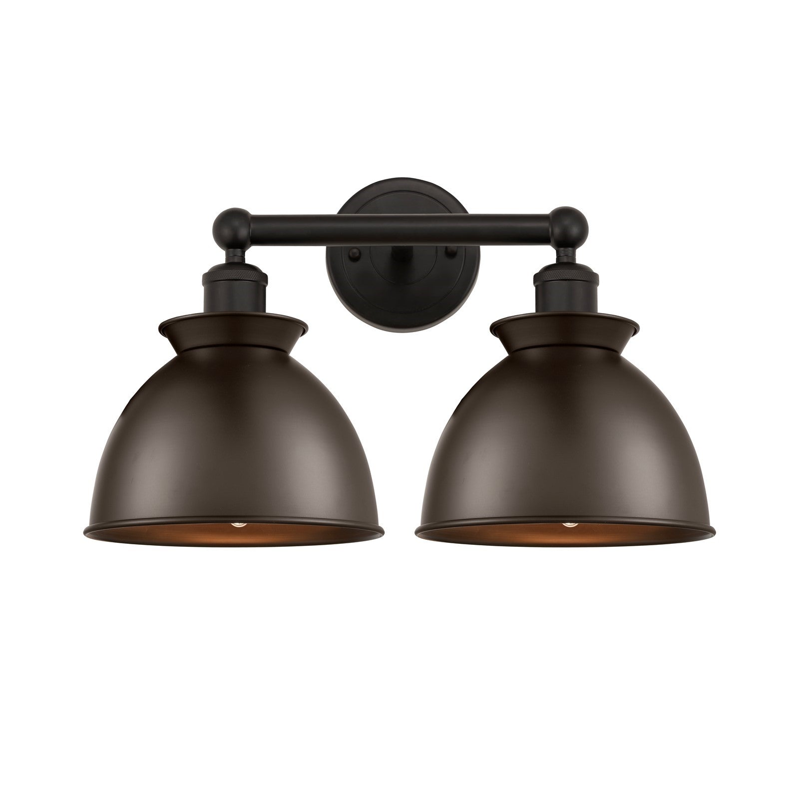 Innovations Adirondack 17in 2-Light Bath Vanity | Industrial Farmhouse Oil Rubbed Bronze Steel and Metal Shade | Bathroom & | Model 616-2W-OB-M14-OB