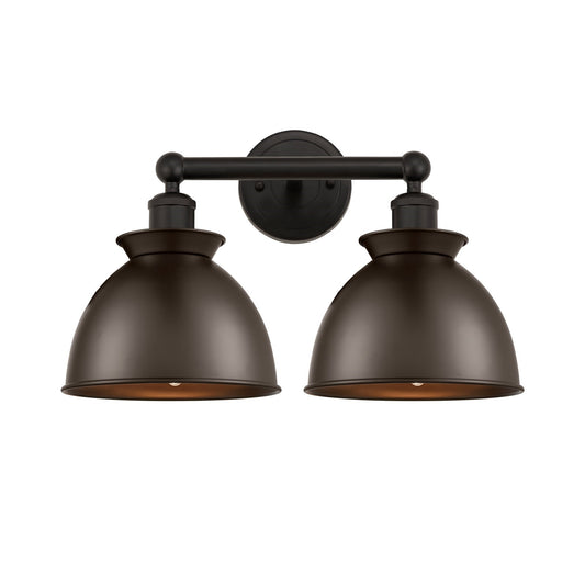 Innovations Adirondack 17in 2-Light Bath Vanity | Industrial Farmhouse Oil Rubbed Bronze Steel and Metal Shade | Bathroom & | Model 616-2W-OB-M14-OB