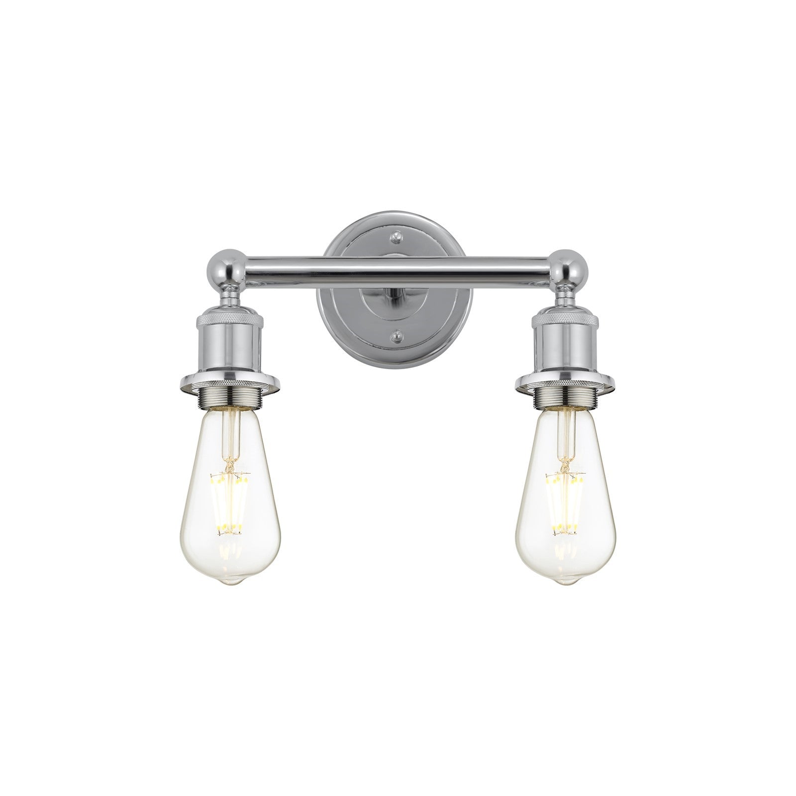 Innovations Lighting Edison 12in 2-Light Bath Vanity Light | Industrial Polished Chrome Steel and Cast Brass | Bathroom Vanity & Powder | Model 616-2W-PC