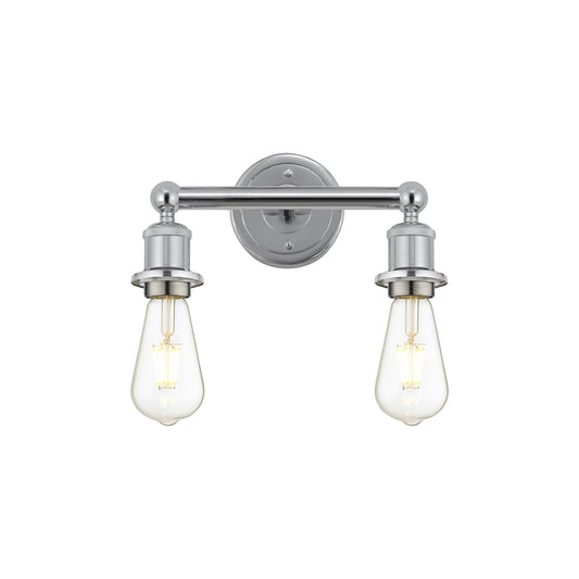 Innovations Lighting Edison 12in 2-Light Bath Vanity Light | Industrial Polished Chrome Steel and Cast Brass | Bathroom Vanity & Powder | Model 616-2W-PC