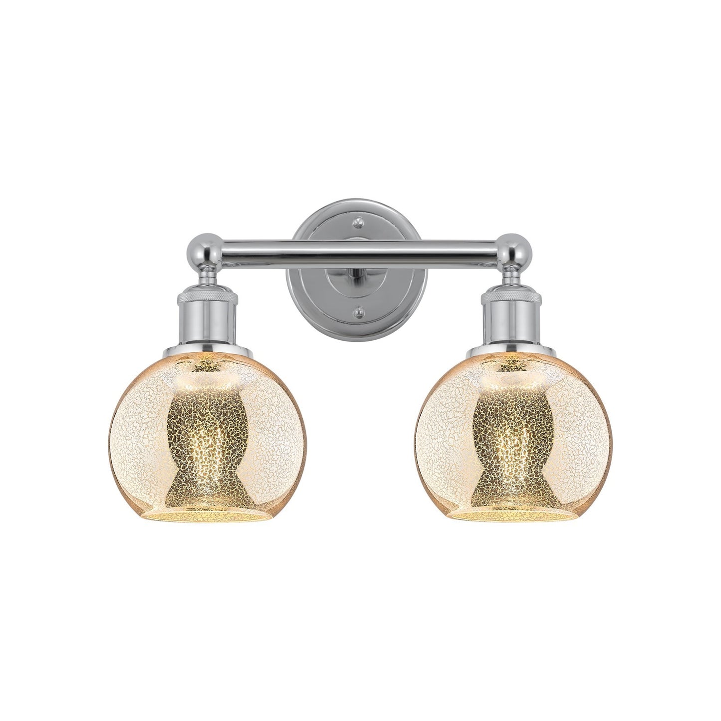 Innovations Athens 15in 2-Light Bath Vanity | Industrial Polished Chrome Steel and Mercury Glass | Bathroom Vanity Light | 14.88 | Model 616-2W-PC-G128-6