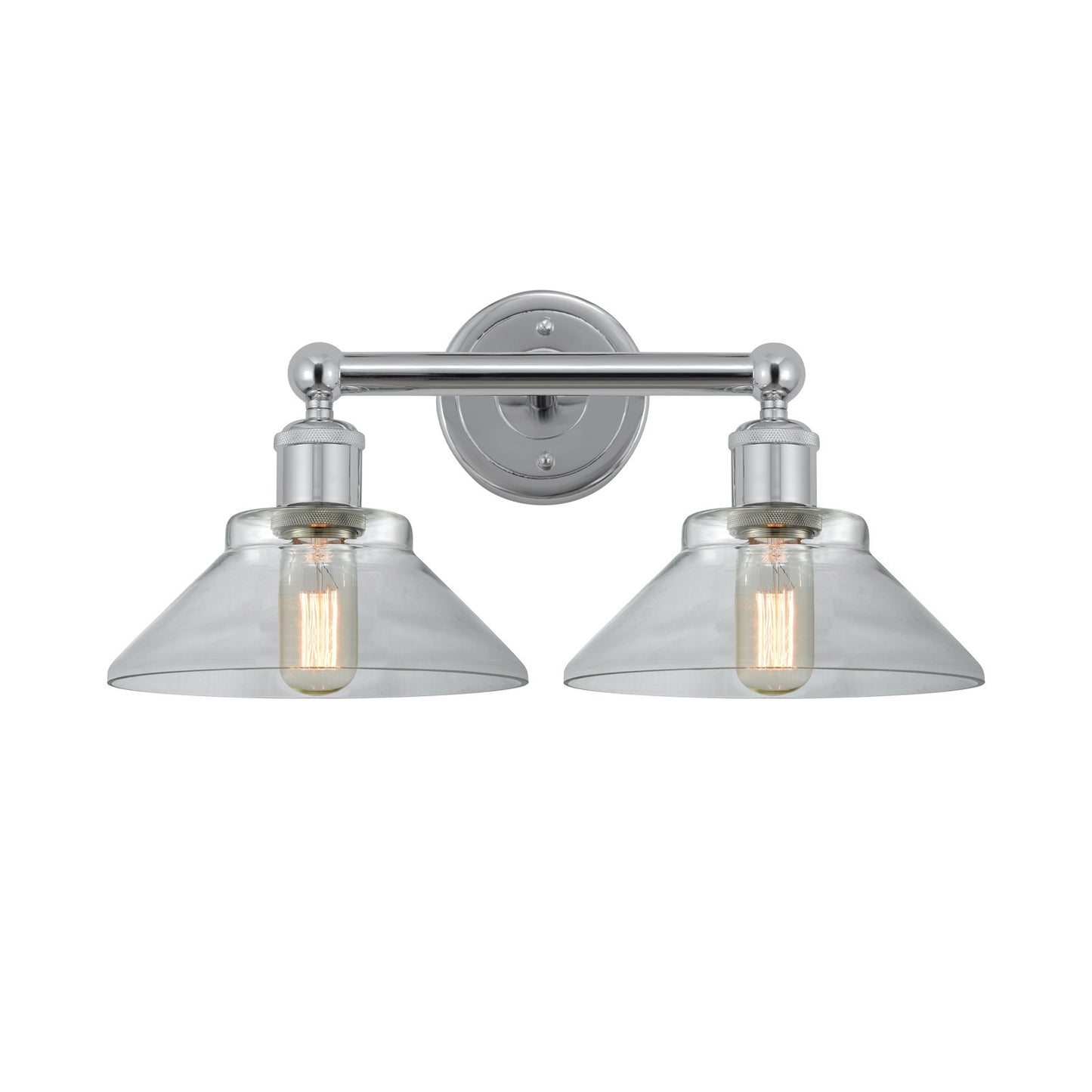 Innovations Orwell 17in 2-Light Bath Vanity Light | Industrial Polished Chrome Steel and Clear Glass | Bathroom Vanity Light | Model 616-2W-PC-G132