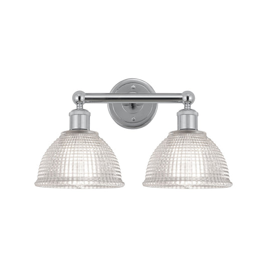 Innovations Arietta 17in 2-Light Bath Vanity Light | Industrial Polished Chrome Steel and Clear Glass | Bathroom Vanity & Powder | Model 616-2W-PC-G422