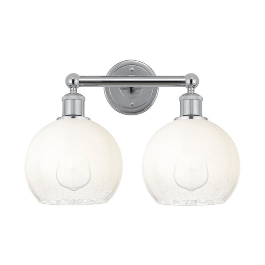 Innovations Brookhaven Globe 17in 2-Light Bath Vanity Light | Industrial Polished Chrome and Opal Glass | Bathroom Vanity | Model 616-2W-PC-G483-8OP