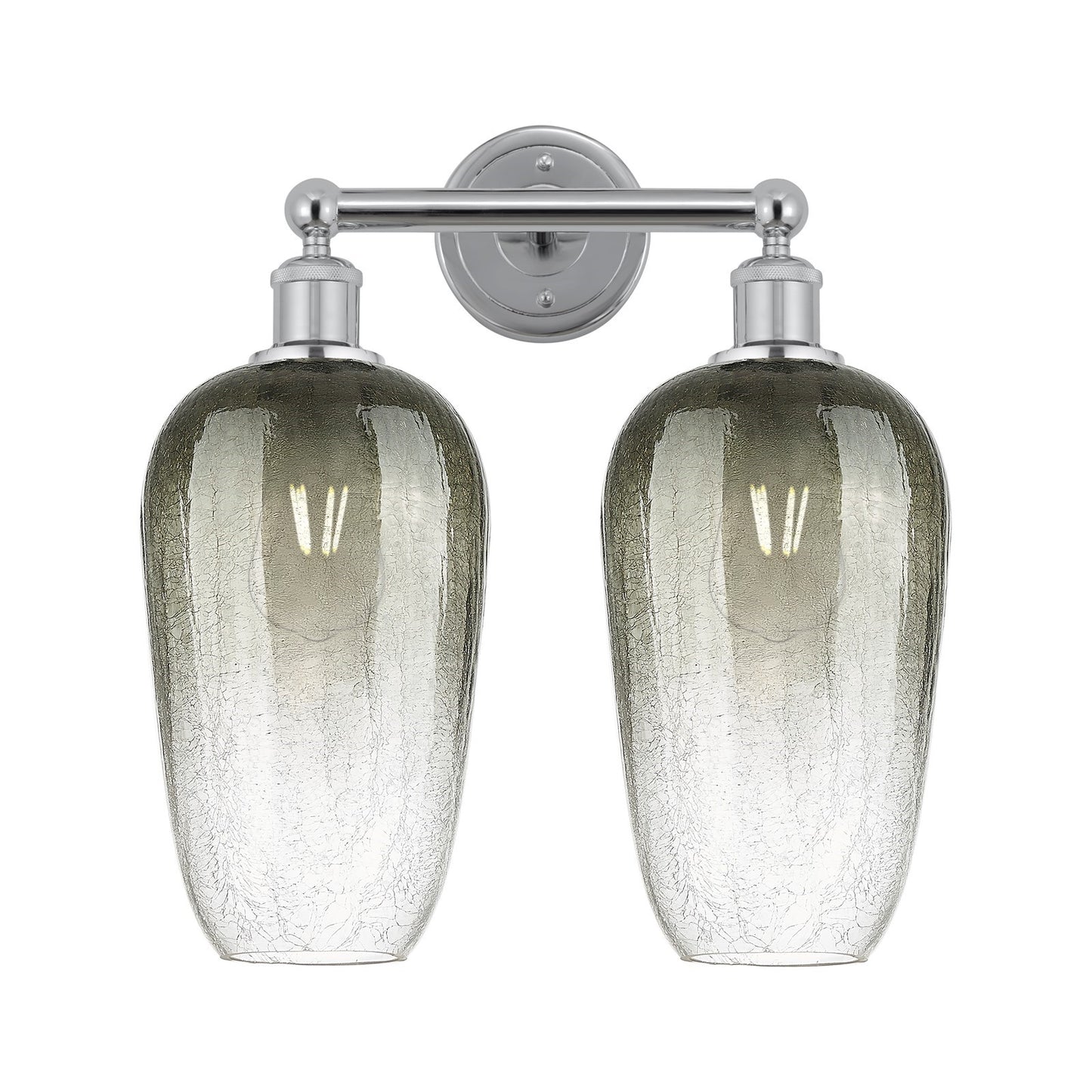 Innovations Brookhaven Flute 16in 2-Light Bath Vanity | Industrial Modern Contempo Polished Chrome and Slate Glass | Bathroom | Model 616-2W-PC-G484-7SL