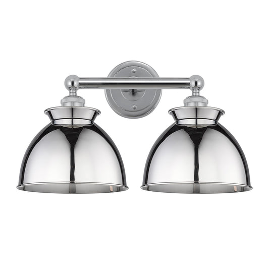 Innovations Lighting Adirondack 17in 2-Light Bath Vanity Light | Industrial Farmhouse Polished Chrome Steel and Cast Brass with | Model 616-2W-PC-M14-PC