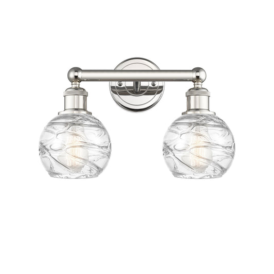 Innovations Athens Deco Swirl 15in 2-Light Bath Vanity Light | Industrial Polished Nickel and Clear Glass | Bathroom Vanity | Model 616-2W-PN-G1213-6CL