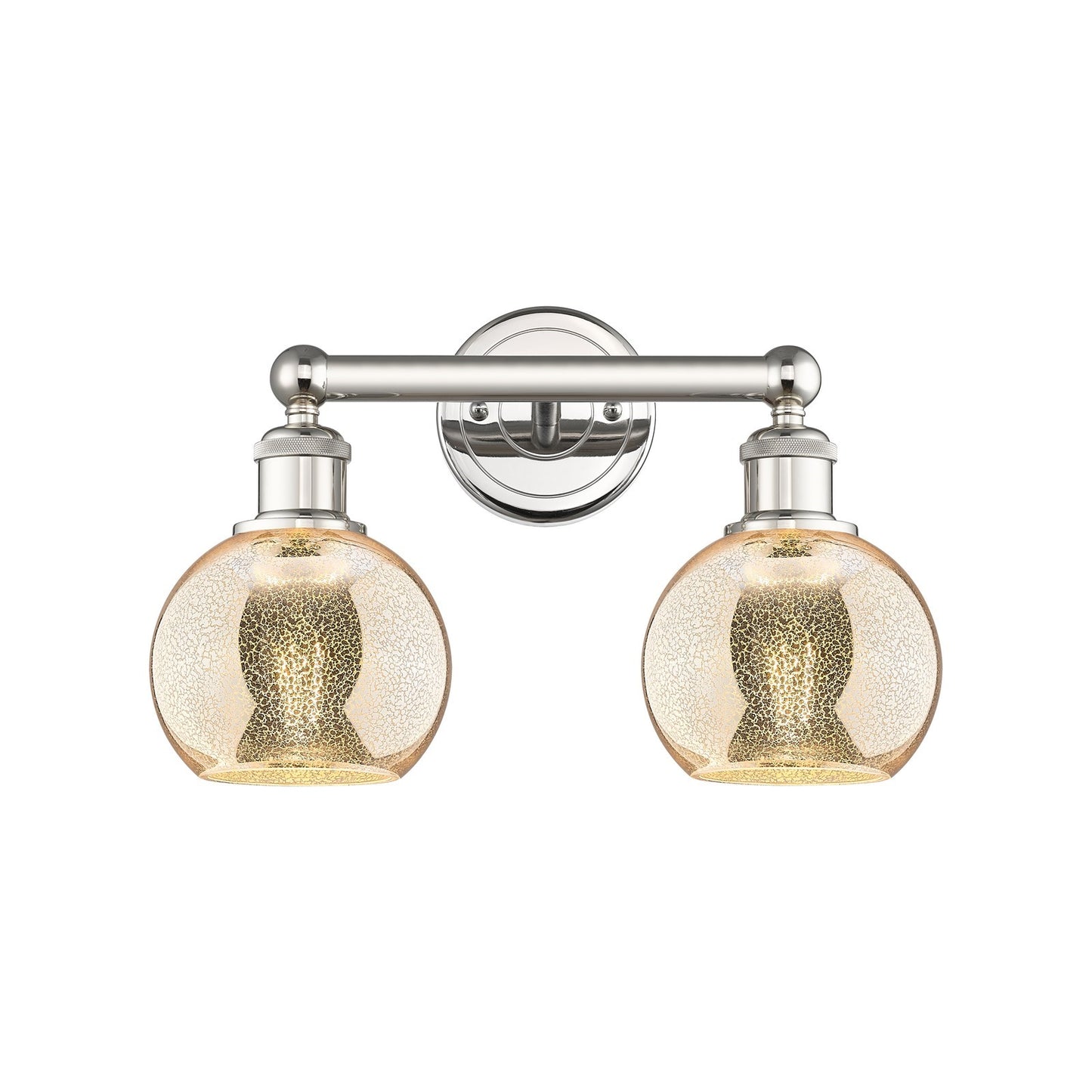 Innovations Athens 15in 2-Light Bath Vanity | Industrial Polished Nickel Steel and Mercury Glass | Bathroom Vanity Light | 14.88 | Model 616-2W-PN-G128-6