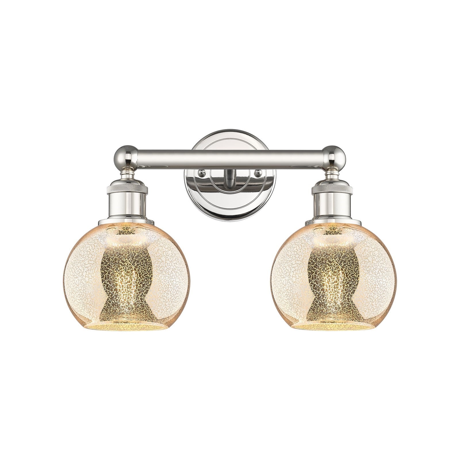 Innovations Athens 15in 2-Light Bath Vanity | Industrial Polished Nickel Steel and Mercury Glass | Bathroom Vanity Light | 14.88 | Model 616-2W-PN-G128-6