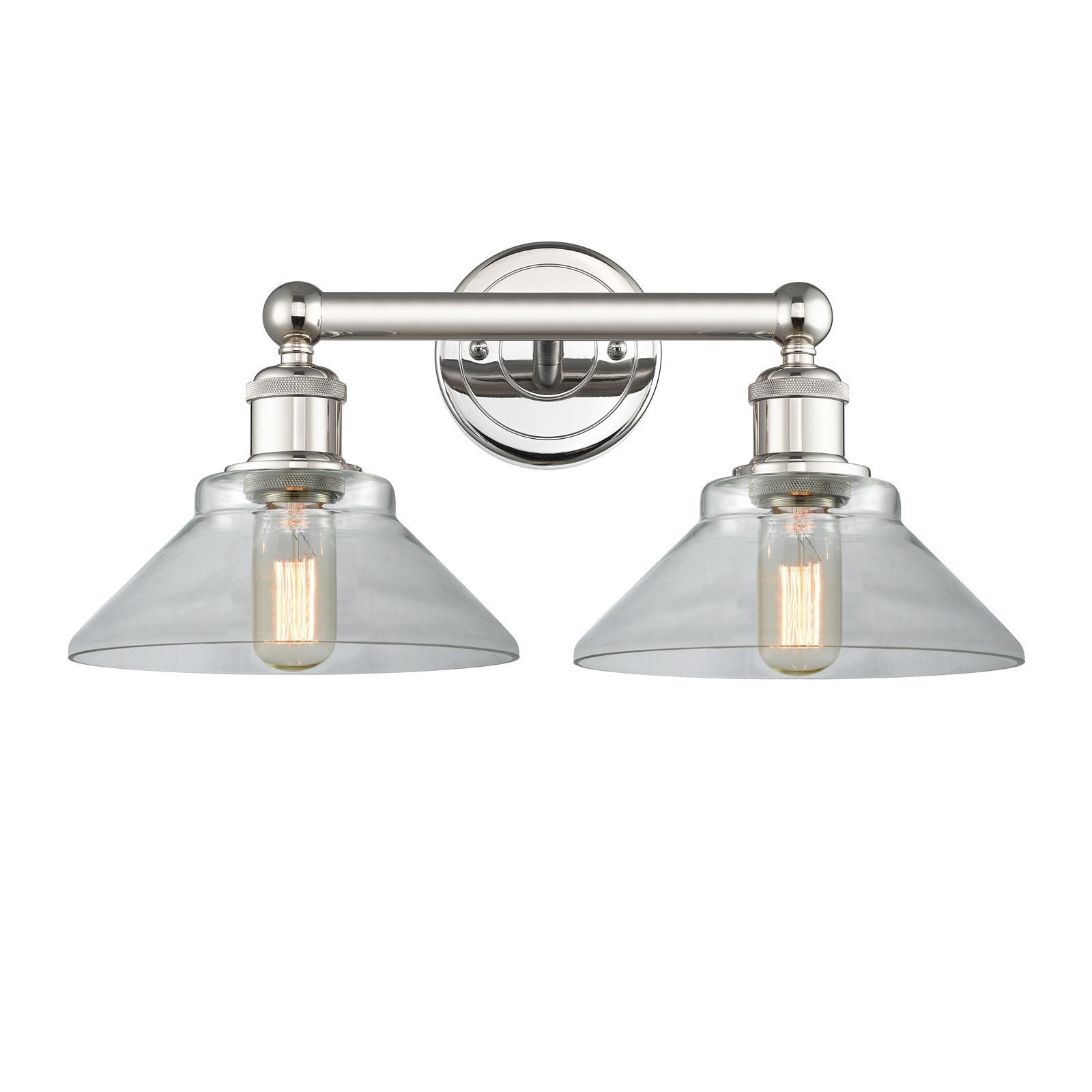 Innovations Orwell 17in 2-Light Bath Vanity Light | Industrial Polished Nickel and Clear Glass | Entryway & Hallway Accent | 17.38 | Model 616-2W-PN-G132