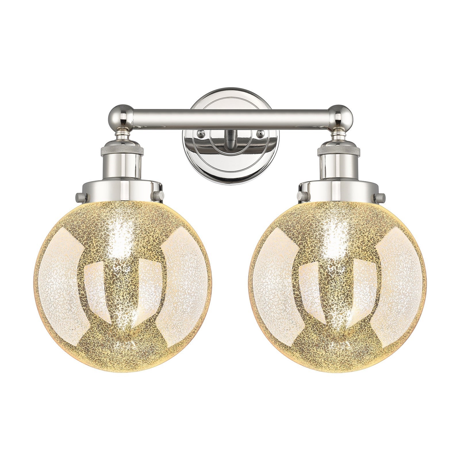 Innovations Beacon 17in 2-Light Bath Vanity Light | Industrial Polished Nickel Steel and Mercury Glass | Bathroom Vanity | 17 x | Model 616-2W-PN-G208-8